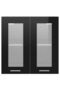 Hanging Glass Cabinet Lyon Black 60x31x60 cm Engineered Wood - 5