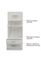Wooden Mandir, Temple with 2 Drawers and 3 Shelves-White Levanto Marble - 3
