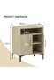 Medium Height Cabinet with 2 Door Storage and Single Open Shelf-Grey Bardolino Oak - 2