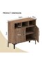 Medium Height Cabinet with 2 Door Storage and 3 Open Shelf-Truffle Davos Oak - 2