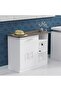 Cabinet with Single Drawer, 2 Door Storage and 3 Open Shelf-Dark Grey Chicago Concrete White - 3