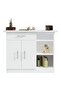 Medium Height Cabinet with Single Drawer, 2 Door Storage and 3 Open Shelf-White