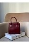 Women's Burgundy Faux Leather Timeless Trend Model Cross Strap Hand and Shoulder Bag - 2