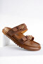 Women's Tan Matte Double Banded Comfortable Orthopedic Sole Slippers - 5