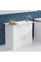 Medium Height Cabinet with 2 Drawers and 2 Door Storage-White - 6