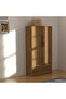 Wooden Wardrobe With 2 Doors, 2 Drawers, Hanging Rod And 2 Compartments - Cognac Brown Sherman Oak - 3