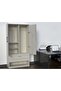 Wooden Wardrobe With 2 Door, And Open Shoe Rack, Hanging Rod And 2 Compartments - Cascina Pine - 2