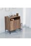 Medium Height Cabinet with 2 Door Storage and Single Open Shelf-Truffle Davos Oak - 5
