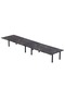 72 BLK Wooden Dining Table U-Leg, 10-Seater for Kitchen-360cm, Black Pietra Grigia