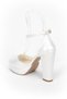 Women's Thick Heeled Open Toe Stylish Evening Dress Shoes - 3