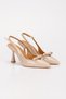 Women's Beige Patent Leather Bow Detailed Heeled Stiletto - 2