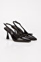 Women's Black Skin Bow Detailed Heeled Stiletto - 3
