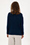 Women's Navy Blue Polo Neck Sweater 50297093 -Vr033 - 5