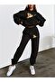 Women's Bear Print Hooded Tracksuit Set - Hooded Sweatshirt Bottom Top Set