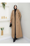 Modest Double Breasted Collar Waterproof Belted Full Length Trench Coat Rc1403013 - 3