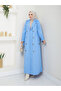 Modest Double Breasted Collar Waterproof Belted Full Length Trench Coat Rc1403013 - 4
