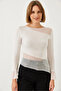 Women's White Blouse with Tulle Sleeves and Hem 7193 60261279 - 2