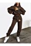 Women's Bear Print Hooded Tracksuit Set - Hooded Sweatshirt Bottom Top Set