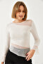 Women's White Blouse with Tulle Sleeves and Hem 7193 60261279 - 4