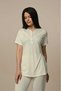 Women's Cream Lace Design Short Sleeve 100% Cotton Maternity Maternity Dressing Gown Pajamas Set Set - 7