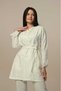 Women's Cream Lace Design Short Sleeve 100% Cotton Maternity Maternity Dressing Gown Pajamas Set Set - 3