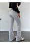 Women's Gray Brand Equivalent Combed Cotton Knitted Stretchy Lycra Spanish Leg Leggings - 2