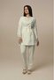 Women's Cream Lace Design Short Sleeve 100% Cotton Maternity Maternity Dressing Gown Pajamas Set Set