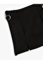 Viscose Blended Belt Detailed Pleated Short Skirt - 3