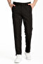 Men's Black Cotton Pocket Summer Straight Linen Trousers