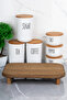 3Pcs 900ml Wooden Lid Acrylic (Plastic) Tea/Coffee/Sugar 3Pcs 400 ml Salt/Pepper/Spice Set (with Stand) - 5