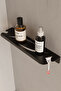Stainless Steel Bathroom Shelf - Adhesive Shower Hanger Shampoo Rack Matte Black Hanger
