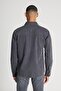 Regular Fit Regular Cut 100% Cotton Anthracite Jean Jeans Shirt - 2