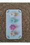 Hand Knitted Colorful Daisy Model Baby and Girl's Buckle Set of 4 Clips - 4