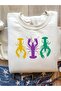 Women's White Scorpion Printed Crew Neck Oversize Sweatshirt - 2