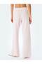 Lace-Up Waist Wide Leg Ribbed Sweatpants - 4