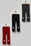 Girl's Flared Leg Slit Stamp Leggings 3 Pieces - 3