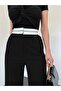 Reverse Belted Velcro Waist Loose Trousers -Black - 2