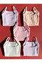 Girl's Ribbed 5 Pieces Rope Strap Cotton Flexible Undershirt and Panty Set 34v20 - 3
