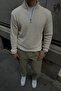 Men's Half Zippered Stand Collar Thick Sweater Knitwear - 7