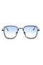 Women's Sunglasses Square Design Metal Blue Frame Blue Glass - 8