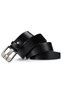 Italian Genuine Leather Black 130 cm Men's Buckle Belt - 6