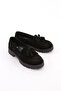 Women's Tasseled Loafer Shoes Black Suede 3947841 - 2