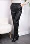 Women's Elastic-Waist Leather Pants - 2