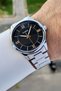 Silver Color Men's Wristwatch with Black Cord - 2