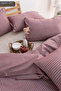 Line Double Burgundy Duvet Cover Set |   Cotton Sheets with Elastic Band - 3