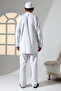 Men's Single Pocket Prevailing Collar Shirt Pants Linen Double Suit Hajj Umrah Outfit - White - 7