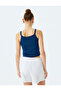 Print Detailed Ribbed Cotton Strap Undershirt - 4