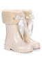 Campera Charol Velvet Girls' Waterproof Rain Snow Boots W10275 Black BEIGE