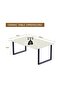 Dec 136 BLK Wooden Dining Table Loop-Leg, 4-Seater for Kitchen-120cm, Premium White Finish - 5
