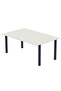 Dec 72 BLK Wooden Dining Table U-Leg, 4-Seater for Kitchen-120cm, Premium White Finish